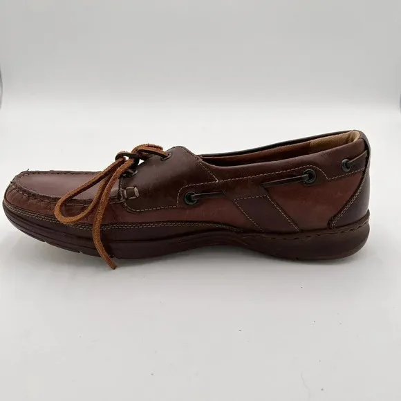 Mephisto Oxford Boat Shoes Men's 8 Spinnaker Brown Leather Lace Up Deck Comfort