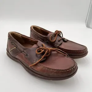Mephisto Oxford Boat Shoes Men's 8 Spinnaker Brown Leather Lace Up Deck Comfort