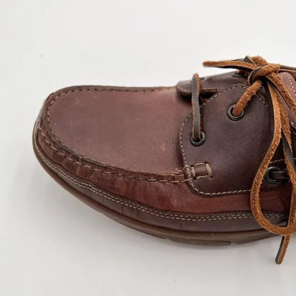 Mephisto Oxford Boat Shoes Men's 8 Spinnaker Brown Leather Lace Up Deck Comfort