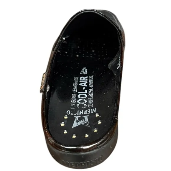 Mephisto Tortoiseshell Patent Leather Slip-On Mules - Size 8