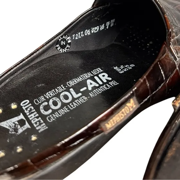 Mephisto Tortoiseshell Patent Leather Slip-On Mules - Size 8