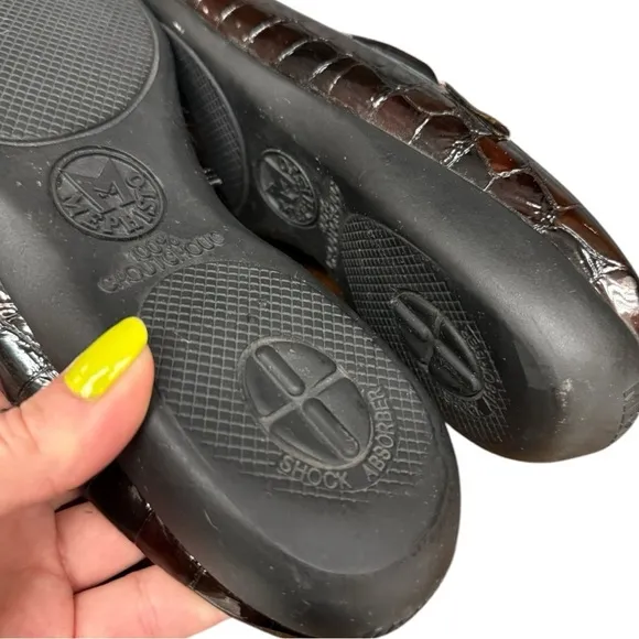 Mephisto Tortoiseshell Patent Leather Slip-On Mules - Size 8