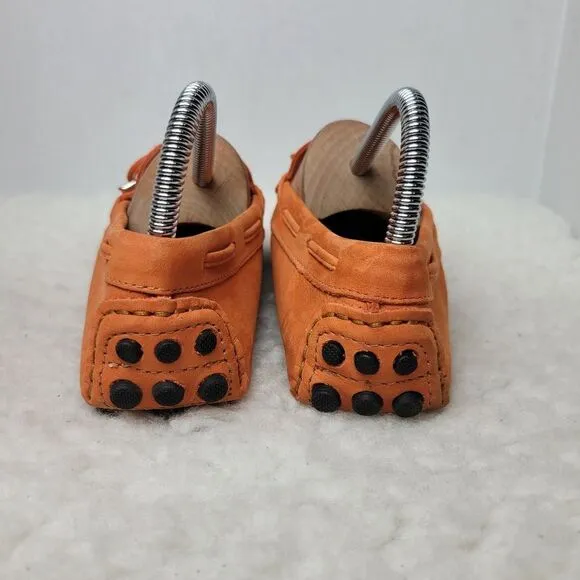 Mercanti Florentini  Womens Driving Moccasin Shoe Size 7 Orange Leather Shoes