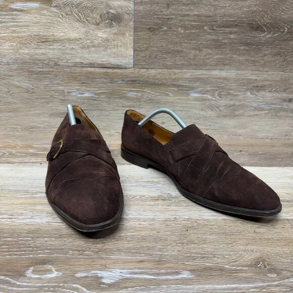 Mezlan Brown Suede Buckle Accent Loafer Men's Size 10.5