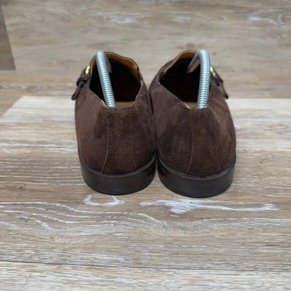 Mezlan Brown Suede Buckle Accent Loafer Men's Size 10.5