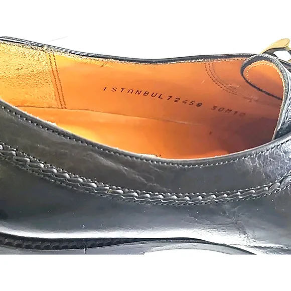 Mezlan ~Men's Size 10M~ Black Oxford Istanbul Leather Classic Monk Strap Shoes.