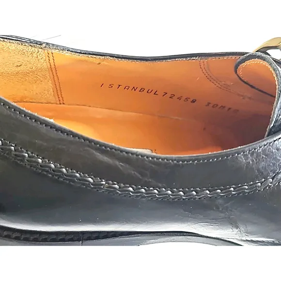 Mezlan ~Men's Size 10M~ Black Oxford Istanbul Leather Classic Monk Strap Shoes.