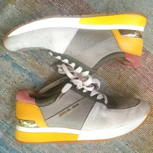 Michael Kors Allie Trainer Green Orange Yellow Shoes Women's Size 7