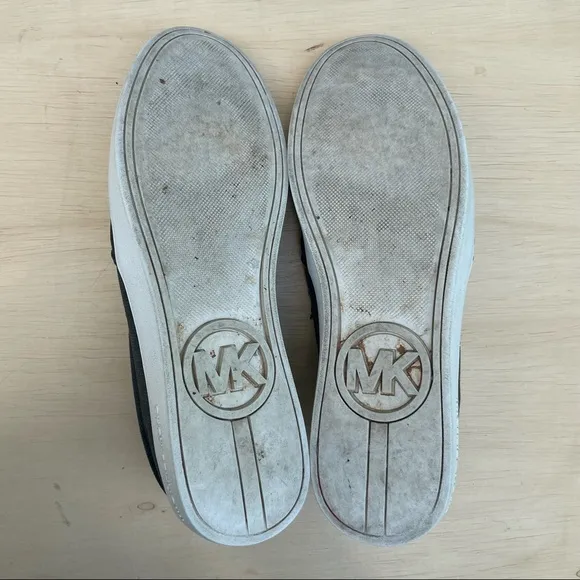 Michael Kors Keaton Black Coated Canvas Slip-On shoes size 10 M