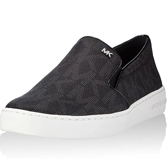 Michael Kors Keaton Black Coated Canvas Slip-On shoes size 10 M