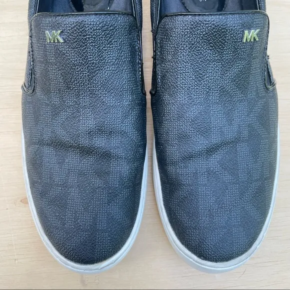 Michael Kors Keaton Black Coated Canvas Slip-On shoes size 10 M