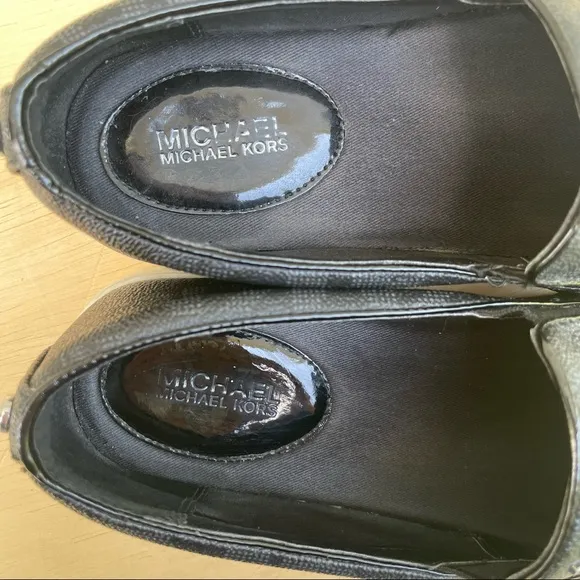 Michael Kors Keaton Black Coated Canvas Slip-On shoes size 10 M