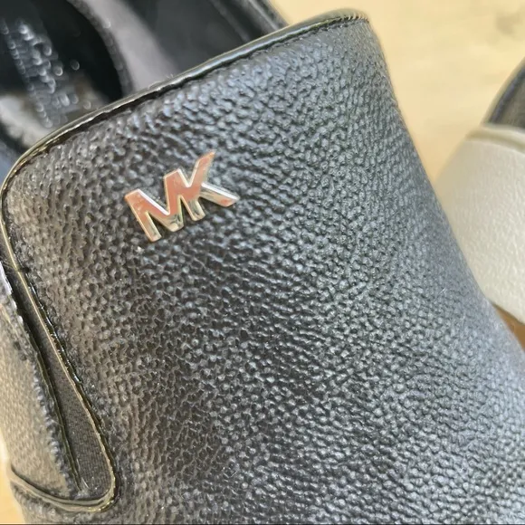 Michael Kors Keaton Black Coated Canvas Slip-On shoes size 10 M