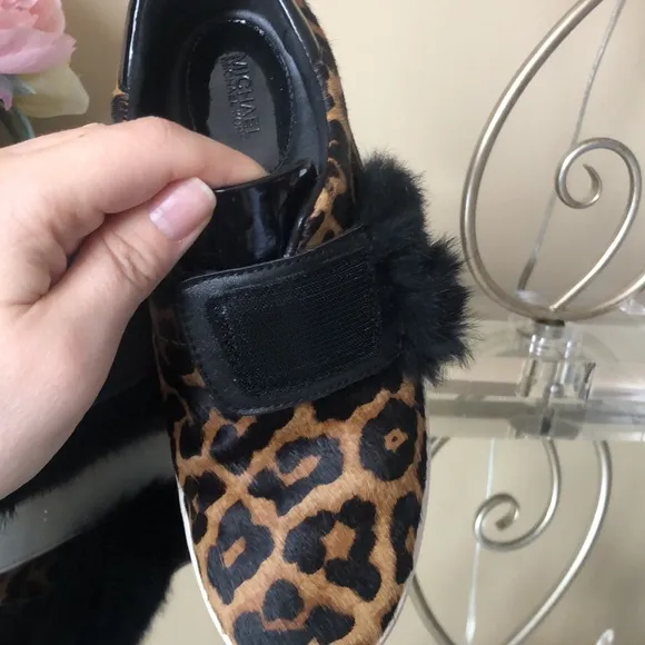 MICHAEL KORS Maven Rabbit Fur Calf Hair Sneakers Shoes Cheetah print