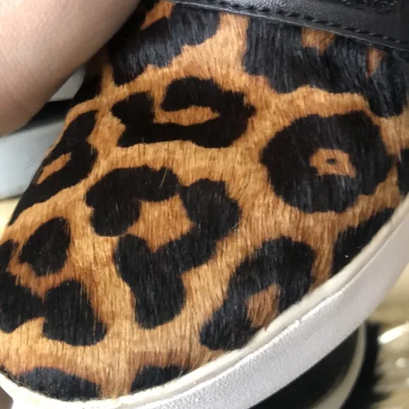 MICHAEL KORS Maven Rabbit Fur Calf Hair Sneakers Shoes Cheetah print