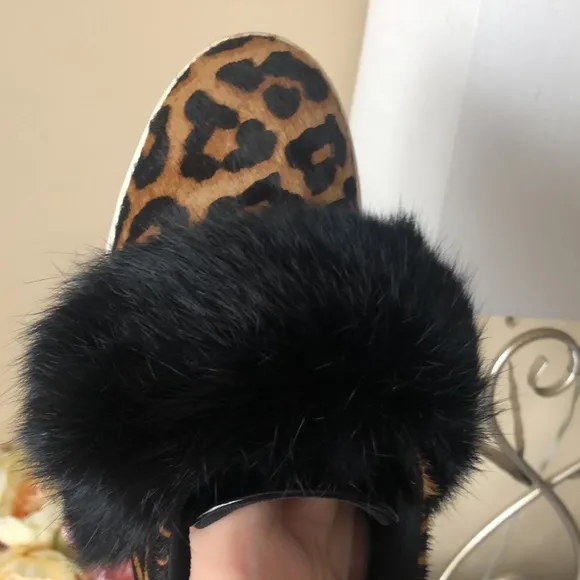 MICHAEL KORS Maven Rabbit Fur Calf Hair Sneakers Shoes Cheetah print