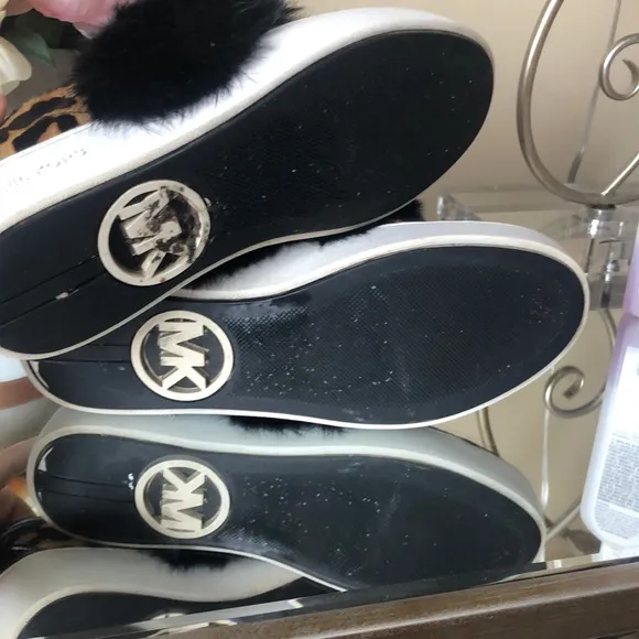 MICHAEL KORS Maven Rabbit Fur Calf Hair Sneakers Shoes Cheetah print
