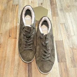 Michael Kors Suede &amp; Faux Fur Trimmed Sneakers.