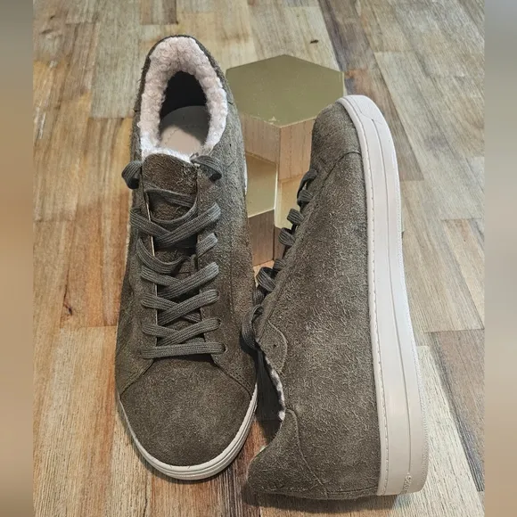 Michael Kors Suede &amp; Faux Fur Trimmed Sneakers.