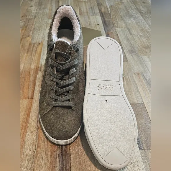 Michael Kors Suede &amp; Faux Fur Trimmed Sneakers.