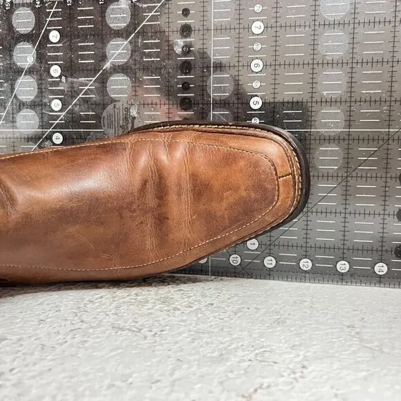 Michael Toschi Men Size 9 Brown Tan Leather Side Elastic Pull On Chelsea Boot