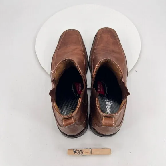 Michael Toschi Men Size 9 Brown Tan Leather Side Elastic Pull On Chelsea Boot