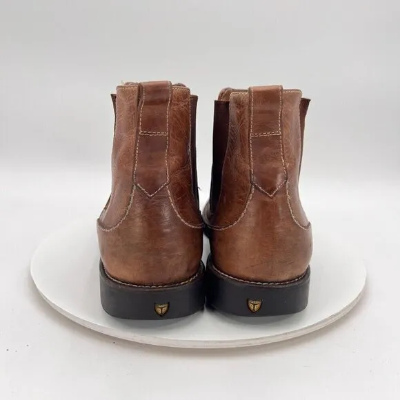 Michael Toschi Men Size 9 Brown Tan Leather Side Elastic Pull On Chelsea Boot