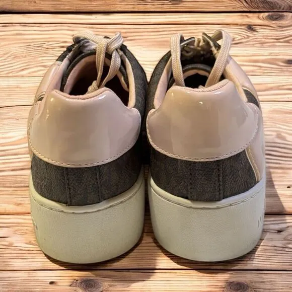 Michael Kors Womens Poppy MK SIG Sneaker Shoes - Brown/Powder Blush Size 8.5