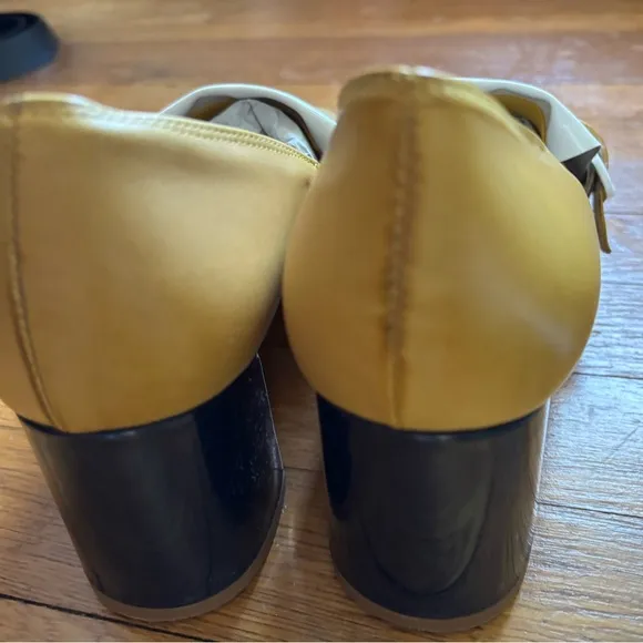 Miss L Fire Stylish Gold and White Women's Block Heel Shoes Size 41