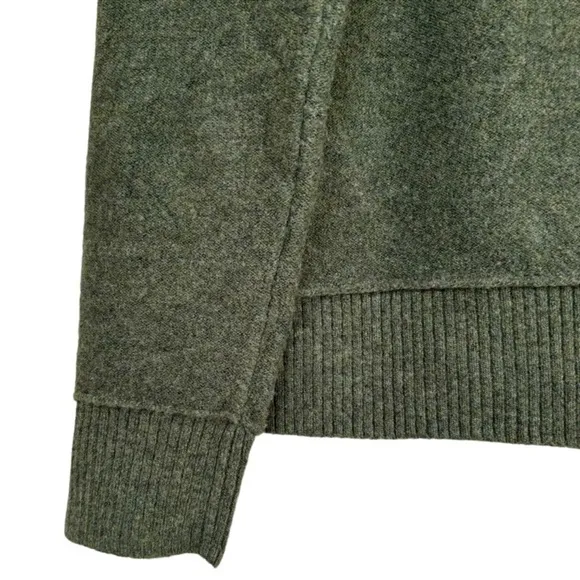 Mock Neck Sweater Soft Relaxed Boyfriend Drop Shoulder Olive Green Size Small