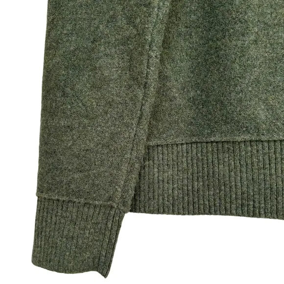 Mock Neck Sweater Soft Relaxed Boyfriend Drop Shoulder Olive Green Size Small