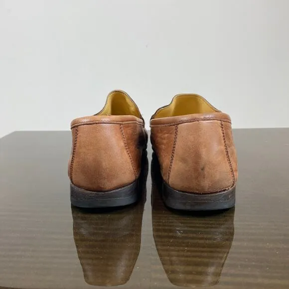 Moreschi Leather Loafers Slip On Shoes Men's 8 Made in Italy