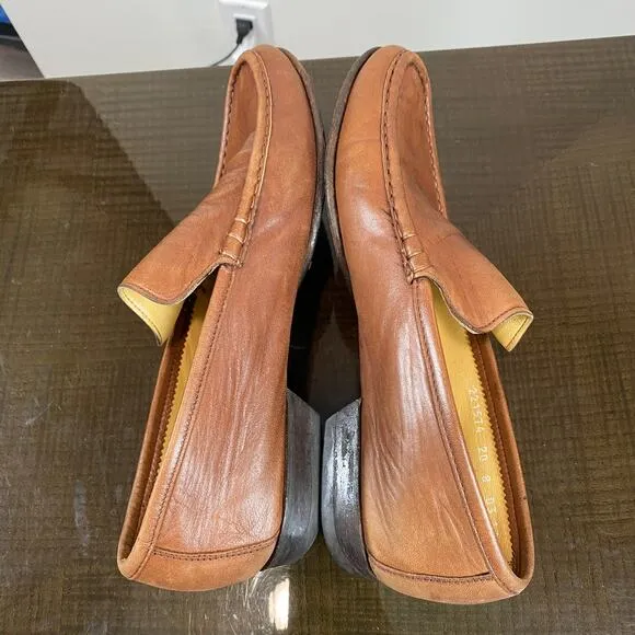 Moreschi Leather Loafers Slip On Shoes Men's 8 Made in Italy