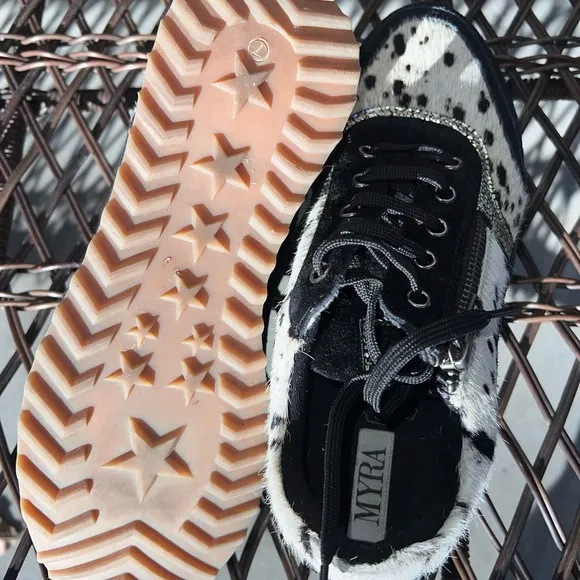 Myra Bag Rush Sneakers Fur Leather Shoes Size 7