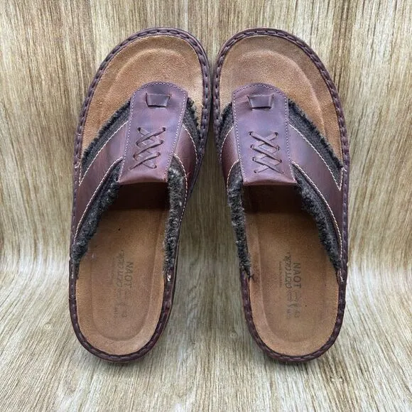 Naot Flip Flop Sandals Men's Size 10 M EU‎ 43 Brown Strappy Relaxed Shoes