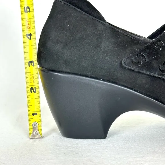 NAOT Women’s Black Suede Perforated Comfort Shoes 90s Y2K vibe, Size EU40 US 9