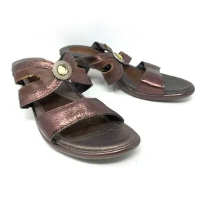 NAOT Women's Size 40 US 9 Jeweled Open Toe Heeled Sandals Metallic Bronze