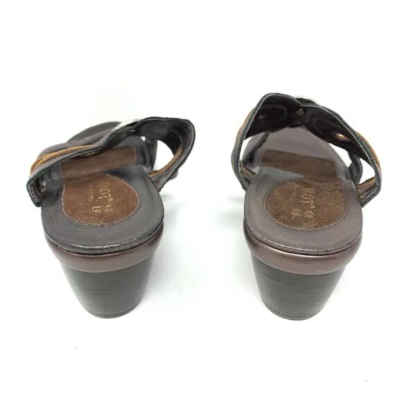 NAOT Women's Size 40 US 9 Jeweled Open Toe Heeled Sandals Metallic Bronze