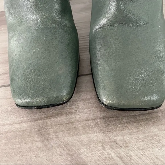 Napoleon Green Square Toe Heel Green Booties Size 8.5