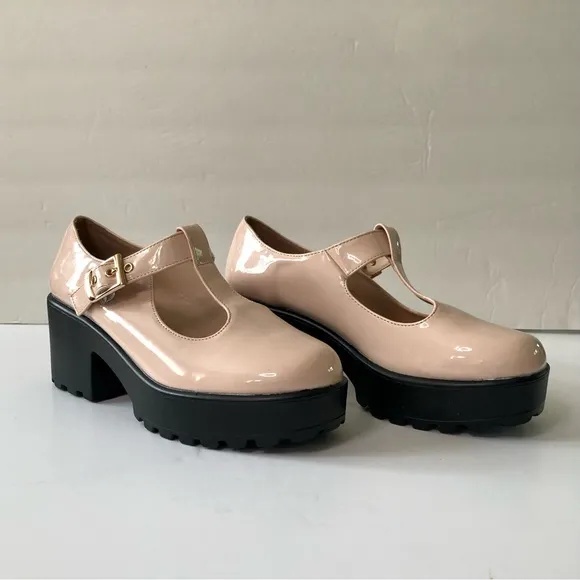 Nasty Gal Shoe Run's The World Patent Mary Jane Shoes Platform Light Pink