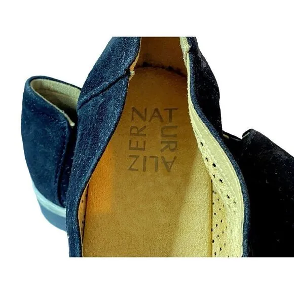 Naturalizer Black Bonnie Slip-On Shoes Sneakers Sz 8.5M Laser-Cut Leather  NEW
