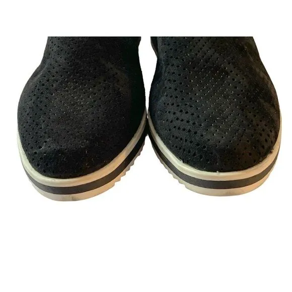 Naturalizer Black Bonnie Slip-On Shoes Sneakers Sz 8.5M Laser-Cut Leather  NEW