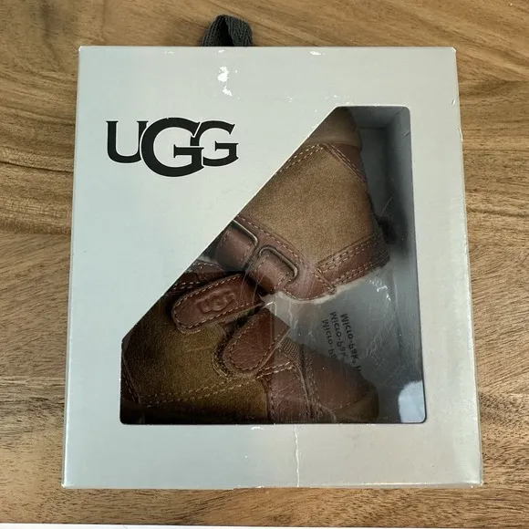 New $55 Baby Newborn UGG Rennon II Suede Chestnut Fur Crib Boots Shoes Size 0/1