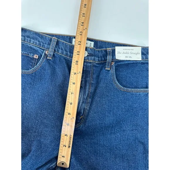 New Abercrombie &amp; Fitch Ankle Straight Jeans Ultra High Rise Denim 30 10L