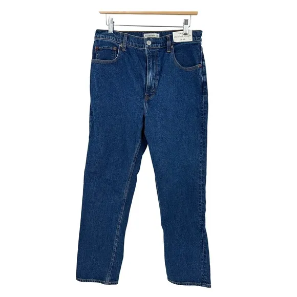 New Abercrombie &amp; Fitch Ankle Straight Jeans Ultra High Rise Denim 30 10L