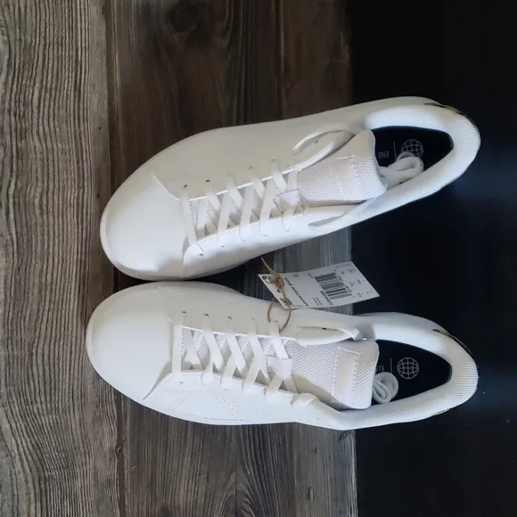 New Adidas Advantage Base White Floral Print Shoes