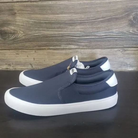 New Adidas Vulc Raid3R Skate Slip On Navy Blue Laceless Shoes