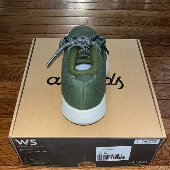 NEW Allbirds Merino Wool Runner Up Mizzle Sneakers Green Women's Size 5