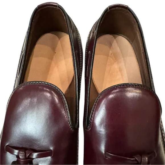 New Allen Edmonds Berwick Burgundy LeatherTassel Loafers Dress Shoes 7.5