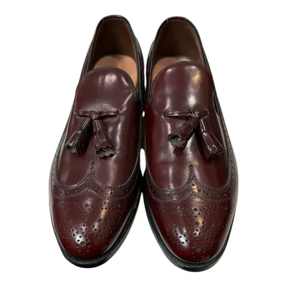 New Allen Edmonds Berwick Burgundy LeatherTassel Loafers Dress Shoes 7.5